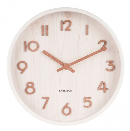 Horloge Pure D.22cm - bois blanc - Karlsson