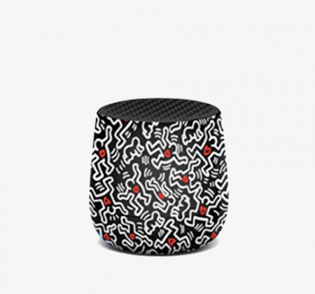 Mini enceinte Bluetooth - Mino - Keith Haring Love black- Lexon X