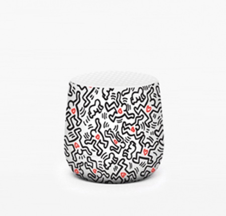 Mini enceinte Bluetooth - Mino - Keith Haring Love white - Lexon X