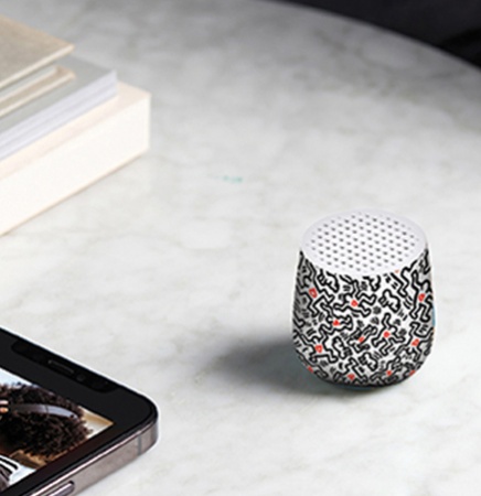 Mini enceinte Bluetooth - Mino - Keith Haring Love white - Lexon X