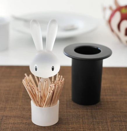 Porte cure-dents Magic Bunny noir - Alessi