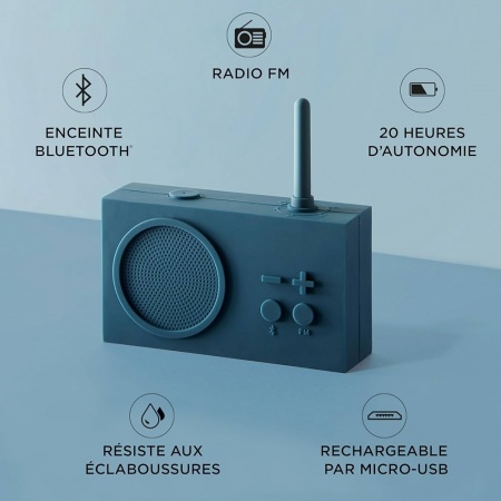 Radio Tykho 3 bleu canard - Lexon