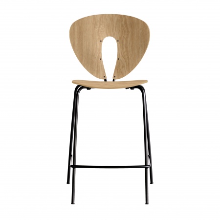 Tabouret Globus H65cm bois/noir - STUA